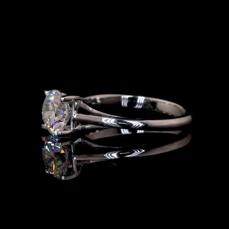 Brilliant Crest Lab Diamond Ring Round Cut Prong Setting 14K 18K Gold