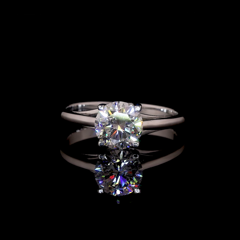 Brilliant Crest Lab Diamond Ring Round Cut Prong Setting 14K 18K Gold Brilliant Crest Lab Diamond Ring Round Cut Prong Setting 14K 18K Gold