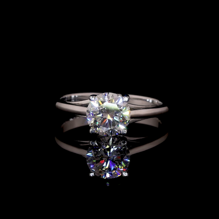 Brilliant Crest Lab Diamond Ring Round Cut Prong Setting 14K 18K Gold