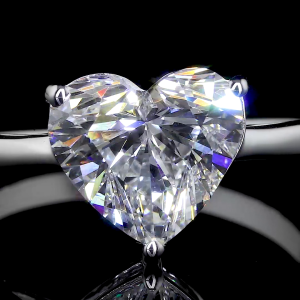 HeartGlow Lab Diamond Ring Heart Cut Prong Setting 14K 18K Gold