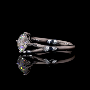 Radiant Bloom Lab Diamond Ring Rectangular Cut Halo Setting Pave Band 14K 18K Gold