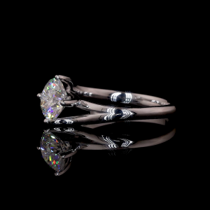 Radiant Bloom Lab Diamond Ring Rectangular Cut Halo Setting Pave Band 14K 18K Gold