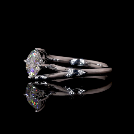 Radiant Bloom Lab Diamond Ring Rectangular Cut Halo Setting Pave Band 14K 18K Gold