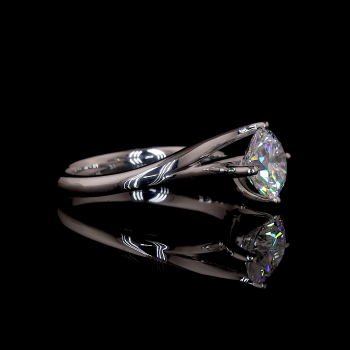 Radiant Bloom Lab Diamond Ring Rectangular Cut Halo Setting Pave Band 14K 18K Gold