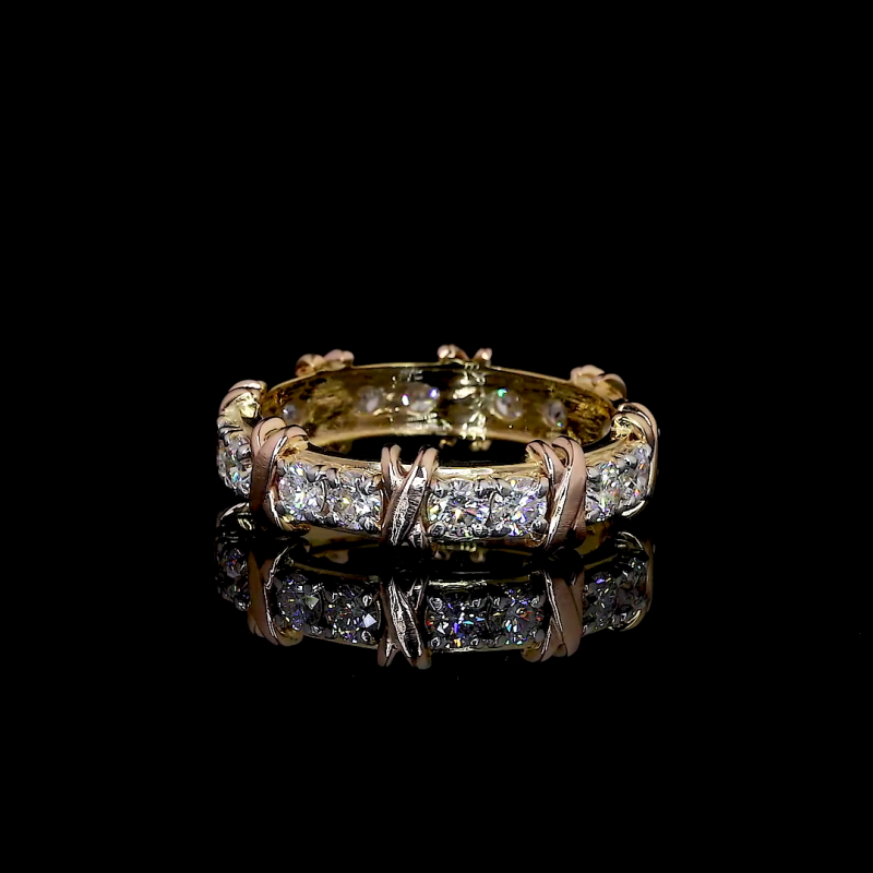 TwistLux Lab Diamond Band – Interwoven Brilliance in 14K/18K Gold