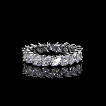 EternaGlow Lab Diamond Ring – Oval Eternity Band in Full Sparkle Wrap