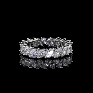 EternaGlow Lab Diamond Ring – Oval Eternity Band in Full Sparkle Wrap