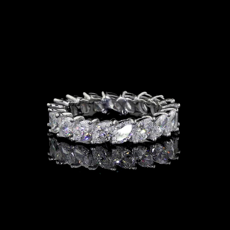 EternaGlow Lab Diamond Ring – Oval Eternity Band in Full Sparkle Wrap