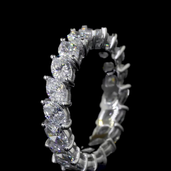 EternaGlow Lab Diamond Ring – Oval Eternity Band in Full Sparkle Wrap