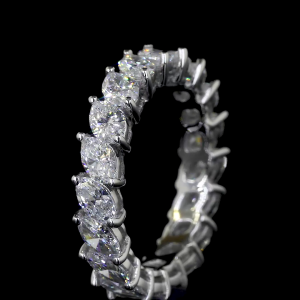 EternaGlow Lab Diamond Ring – Oval Eternity Band in Full Sparkle Wrap