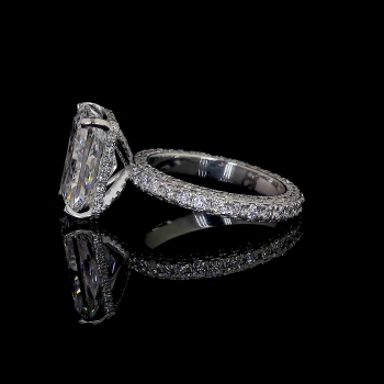 Grande Aura Lab Diamond Ring – Emerald Radiance with Pavé Band in 14K/18K Gold Grande Aura Lab Diamond Ring – Emerald Radiance with Pavé Band in 14K/18K Gold