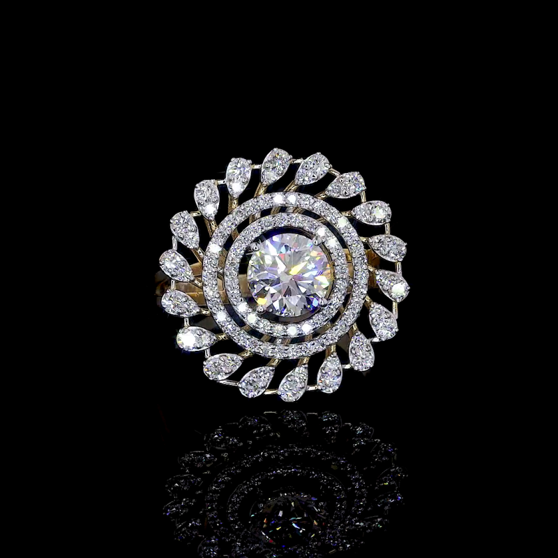 HaloFlare Royale Lab Diamond Ring – Double Band with Concentric Brilliance HaloFlare Royale Lab Diamond Ring – Double Band with Concentric Brilliance