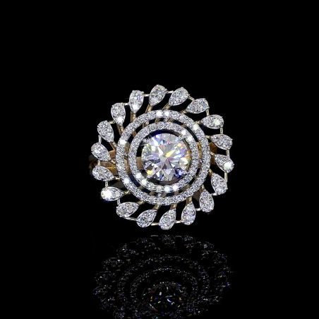 HaloFlare Royale Lab Diamond Ring – Double Band with Concentric Brilliance