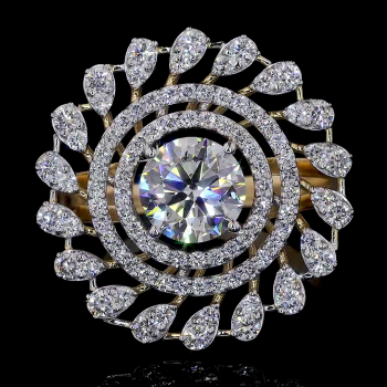 HaloFlare Royale Lab Diamond Ring – Double Band with Concentric Brilliance HaloFlare Royale Lab Diamond Ring – Double Band with Concentric Brilliance