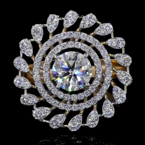 HaloFlare Royale Lab Diamond Ring – Double Band with Concentric Brilliance