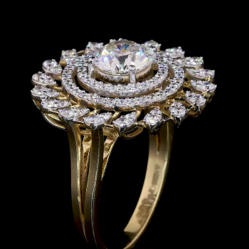 HaloFlare Royale Lab Diamond Ring – Double Band with Concentric Brilliance HaloFlare Royale Lab Diamond Ring – Double Band with Concentric Brilliance