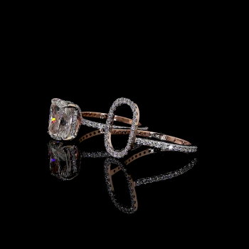 Regalia Duo Lab Diamond Rings – Cushion Halo & Oval Solitaire Contrast in 14K/18K Gold