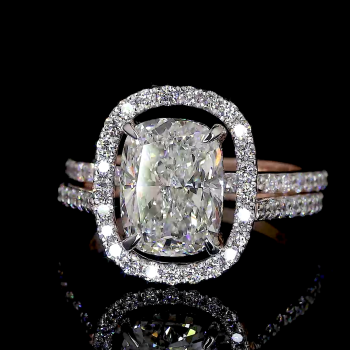 Regalia Duo Lab Diamond Rings – Cushion Halo & Oval Solitaire Contrast in 14K/18K Gold