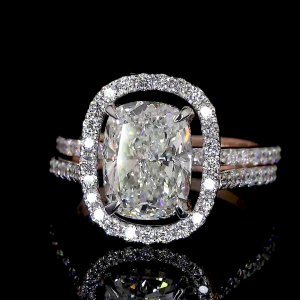 Regalia Duo Lab Diamond Rings – Cushion Halo & Oval Solitaire Contrast in 14K/18K Gold