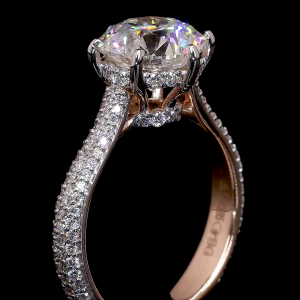 Ecliptia Lab Diamond Ring – Round Cut with Radiant Pavé Arc