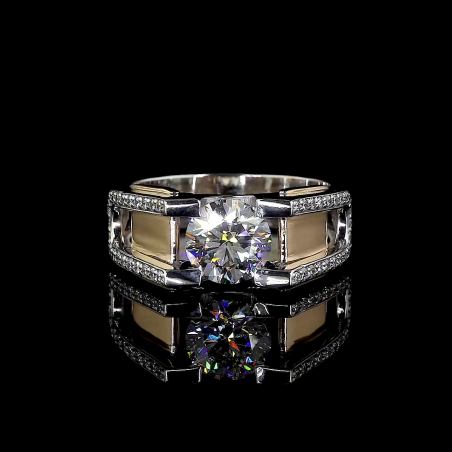 Lumora Lab Diamond Ring – Raised Solitaire with Pavé Stream