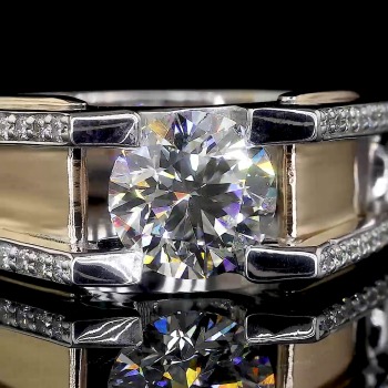 Lumora Lab Diamond Ring – Raised Solitaire with Pavé Stream Lumora Lab Diamond Ring – Raised Solitaire with Pavé Stream