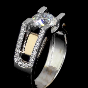 Lumora Lab Diamond Ring – Raised Solitaire with Pavé Stream