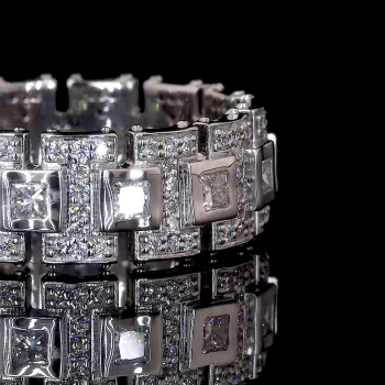 Archela Lab Diamond Bracelet – Geometric Halo Links with Mirror Shine