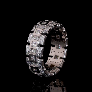 Archela Lab Diamond Bracelet – Geometric Halo Links with Mirror Shine