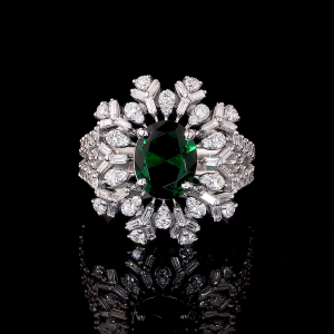 copy of HaloPearl Lab Diamond Ring – Oval Center with Marquise Halo & Side Detail