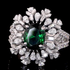 copy of HaloPearl Lab Diamond Ring – Oval Center with Marquise Halo & Side Detail