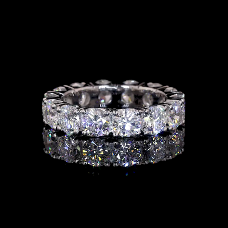 Infinite Sparkle Band - 14K/18K White Gold, Lab-Grown Diamond, Ring, Modern Eternity, Unisex