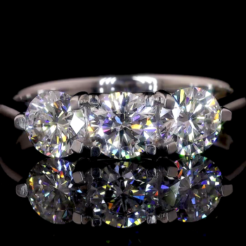 Trinity Brilliance Ring - 14K/18K White Gold, Lab-Grown Diamond, Ring, Modern Three-Stone, Unisex Trinity Brilliance Ring - 14K/18K White Gold, Lab-Grown Diamond, Ring, Modern Three-Stone, Unisex