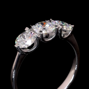 Trinity Brilliance Ring - 14K/18K White Gold, Lab-Grown Diamond, Ring, Modern Three-Stone, Unisex Trinity Brilliance Ring - 14K/18K White Gold, Lab-Grown Diamond, Ring, Modern Three-Stone, Unisex