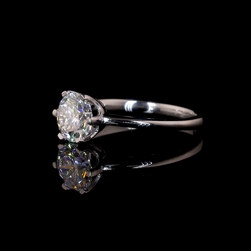 Pure Elegance Ring - 14K/18K White Gold, Lab-Grown Diamond, Ring, Classic Solitaire, Women