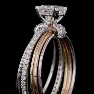 Radiant Cushion Ring - 14K/18K White & Rose Gold, Lab-Grown Diamond, Ring, Modern Cushion-Cut, Women