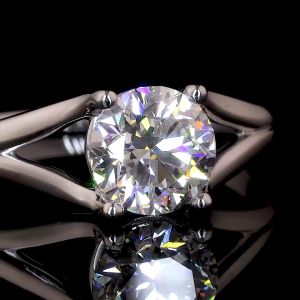 Elegant Split Ring - 14K/18K White Gold, Lab-Grown Diamond, Ring, Modern Split-Shank, Women