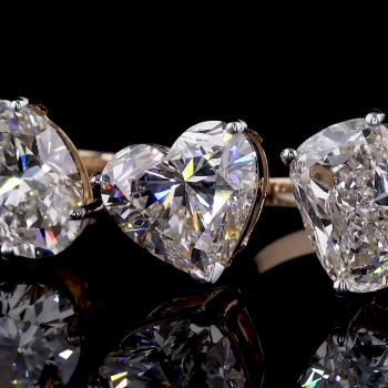 Rose Trilogy Ring - 14K/18K Rose Gold, Lab-Grown Diamond, Ring, Modern Three-Stone, Women Rose Trilogy Ring - 14K/18K Rose Gold, Lab-Grown Diamond, Ring, Modern Three-Stone, Women