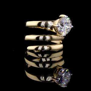 Golden Spiral Ring - 14K/18K Yellow Gold, Lab-Grown Diamond, Ring, Modern Twisted, Women