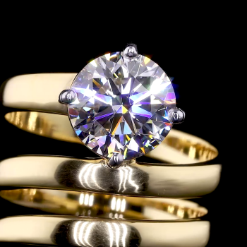 Golden Spiral Ring - 14K/18K Yellow Gold, Lab-Grown Diamond, Ring, Modern Twisted, Women