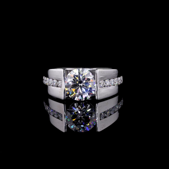 Bold Channel Ring - 14K/18K White Gold, Lab-Grown Diamond, Ring, Modern Bold, Unisex