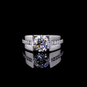 Bold Channel Ring - 14K/18K White Gold, Lab-Grown Diamond, Ring, Modern Bold, Unisex