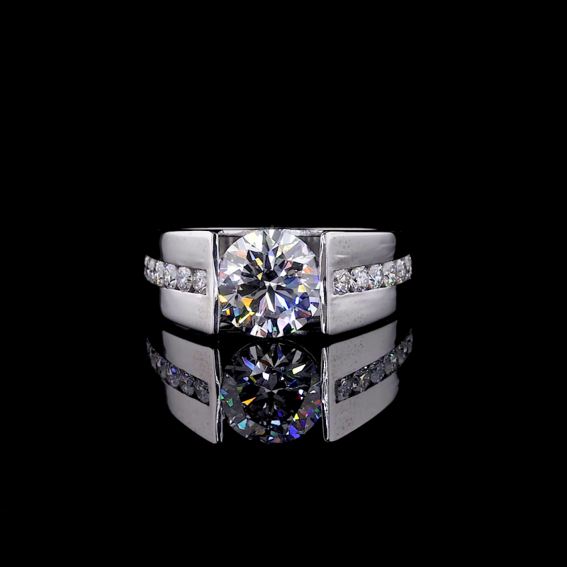 Bold Channel Ring - 14K/18K White Gold, Lab-Grown Diamond, Ring, Modern Bold, Unisex