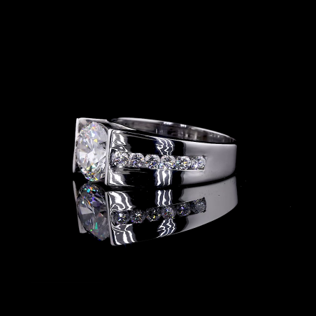 Bold Channel Ring - 14K/18K White Gold, Lab-Grown Diamond, Ring, Modern Bold, Unisex