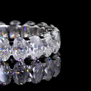 Oval Eternity Band - 14K/18K White Gold, Lab-Grown Diamond, Ring, Modern Eternity, Unisex