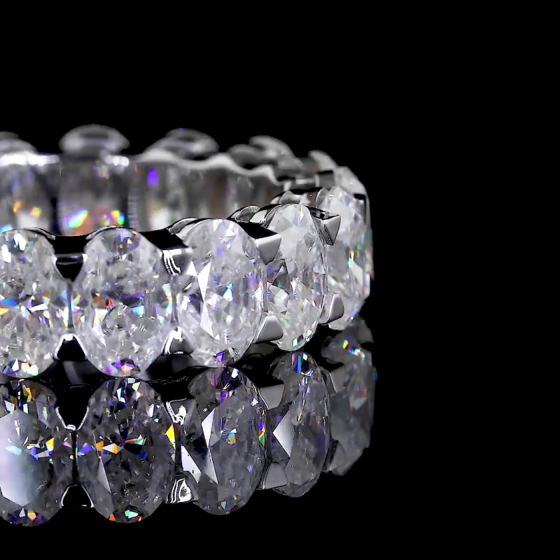 Oval Eternity Band - 14K/18K White Gold, Lab-Grown Diamond, Ring, Modern Eternity, Unisex
