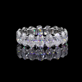 Oval Eternity Band - 14K/18K White Gold, Lab-Grown Diamond, Ring, Modern Eternity, Unisex