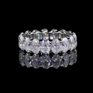 Oval Eternity Band - 14K/18K White Gold, Lab-Grown Diamond, Ring, Modern Eternity, Unisex