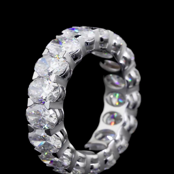 Oval Eternity Band - 14K/18K White Gold, Lab-Grown Diamond, Ring, Modern Eternity, Unisex