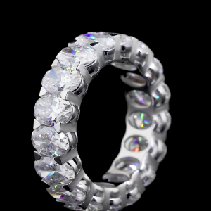 Oval Eternity Band - 14K/18K White Gold, Lab-Grown Diamond, Ring, Modern Eternity, Unisex